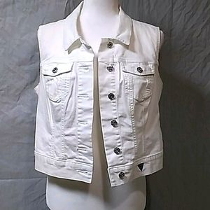 White Guess Denim Vest Size L